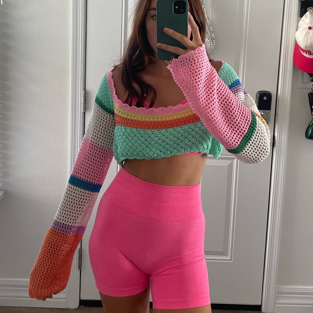 Colorful cropped sweater
